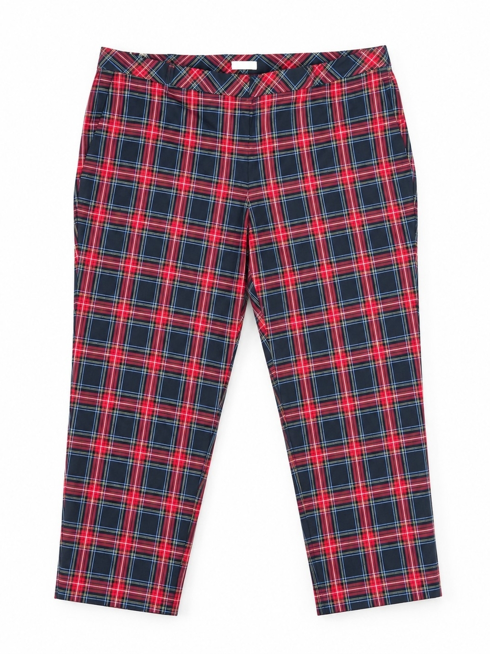 J Jill Size 26 Plus Red Tartan Plaid Christmas Holiday Preppy Stretch Pants